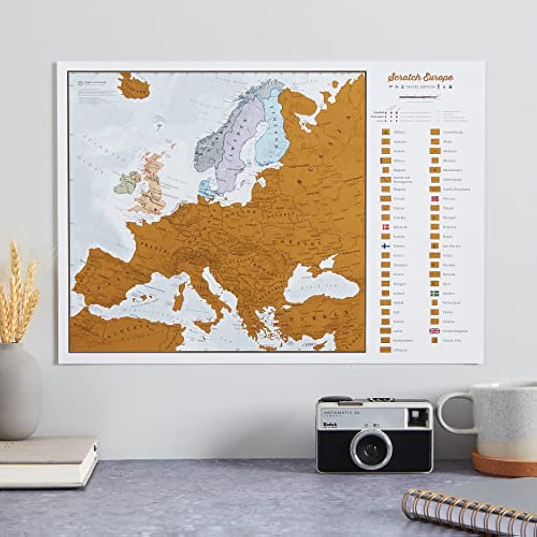 Scratch The World® Travel Map - Scratch Off World Map Poster + Bonus Europe Scratch - Maps International - 50 Years + of map Making - Most Detailed Map Gift