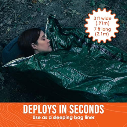 Go Time Gear Life Bivy Emergency Survival Sleeping Bag Thermal Bivy - Use as Emergency Bivy Sack, Survival Sleeping Bag, Mylar Emergency Blanket