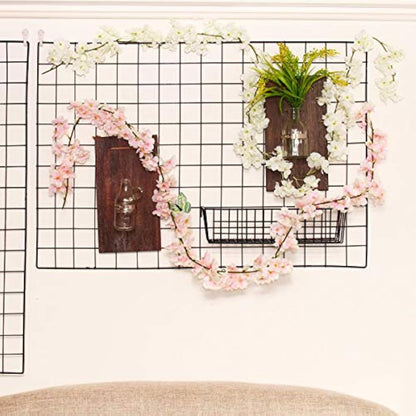 Artificial Silk Cherry Blossom Flowers Hanging Vine Garlands Home Wedding Decorations – White