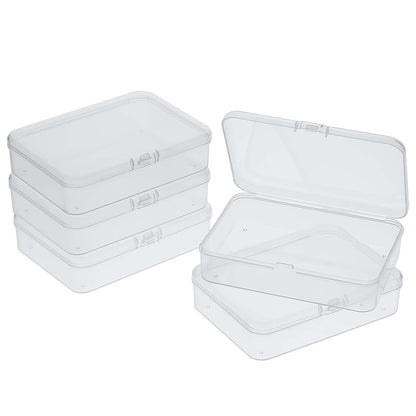 5 Pcs Mini Plastic Storage Containers Box with Lid, Small Storage Containers Travel Case 4x3x1 Inches Clear Rectangle Box Organizer for Collecting