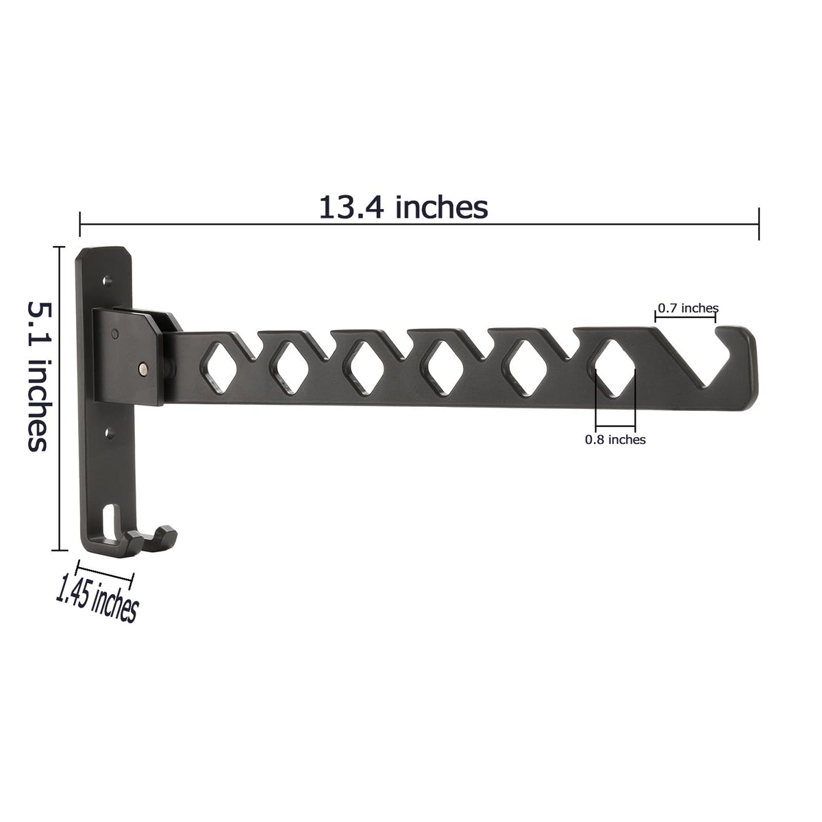 Coloch 2-Piece Foldable Metal Clothes Hooks, 340 x 25 mm Wall Clothes Rack, Foldable Clothes Organizer, Sturdy Clothes Fan for Laundry Room, Closet