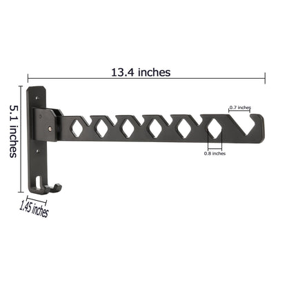 Coloch 2-Piece Foldable Metal Clothes Hooks, 340 x 25 mm Wall Clothes Rack, Foldable Clothes Organizer, Sturdy Clothes Fan for Laundry Room, Closet