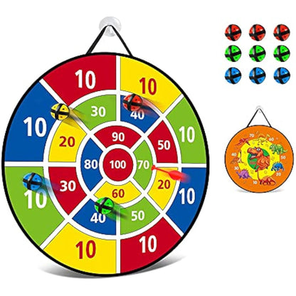 Tuko 26'' Large Dart Board Game Set for Kids with 9 Sticky Balls, Indoor Outdoor Fun Party Favor Toy for Boys Girls (BG0221212)