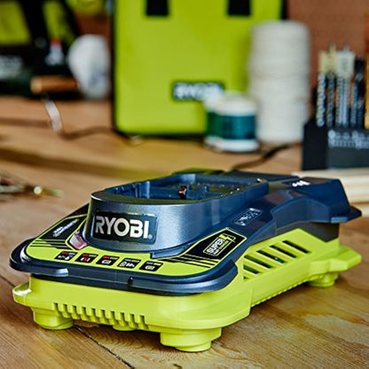 RYOBI RC18150 18V ONE+ Cordless Battery Charger, Hyper Green/Grey, 5.0Ah