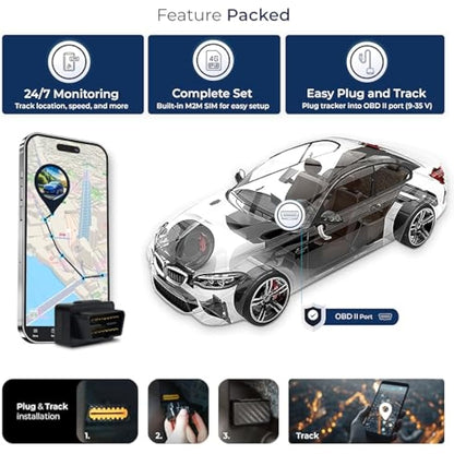 SALIND 08 4G - Mini GPS Tracker for Cars, Lorries, Vehicles - Connection via OBD2 - UK & Worldwide Real Time Tracking, Safe Area, Route Memory System and Alarms