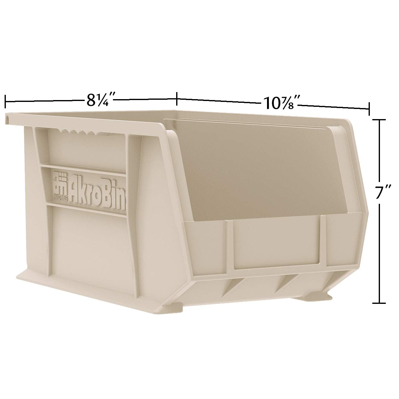 Akro-Mils 30239 Plastic Storage Stacking Hanging Akro Bin, 11-Inch by 8-Inch by 7-Inch, Black, Case of 6