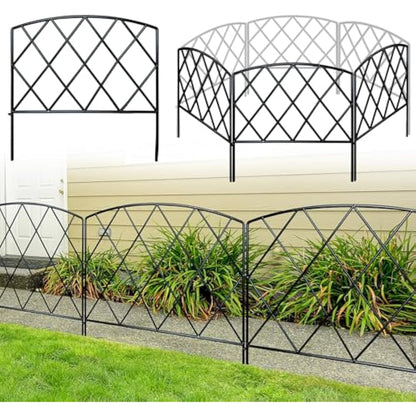 Thealyn Decorative Garden Fence 60cm (H) x 3m (L) Rustproof Metal Fence Panels No Dig Fence for Dogs Yard Patio Animal Barrier Flower Bed