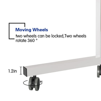 sogesfurniture 80 * 40cm Adjustable Height Laptop Table with Tablet Slot, Mobile Computer Stand Desk Portable Side Table for Bed Sofa