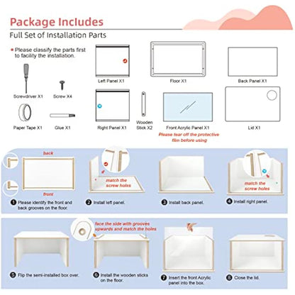 Niteangel Visible Hamster Digging Box for Syrian Dwarf Roborovski Campbell Hamsters Gerbils Mice Lemmings Degus or Other Small-Sized Pets (Burlywood)