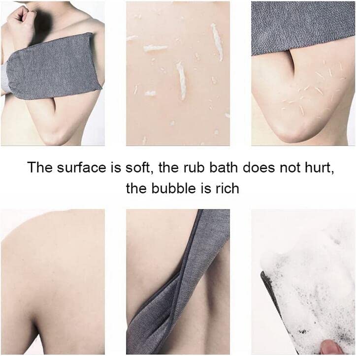 DBOO 2 Pack Microfibre Body Wash Mitts, Soft Face Cleansing Mitts, Bath SPA Terry Cloth, Reusable Makeup Remover Mitt Gloves, 15x21 cm, Grey
