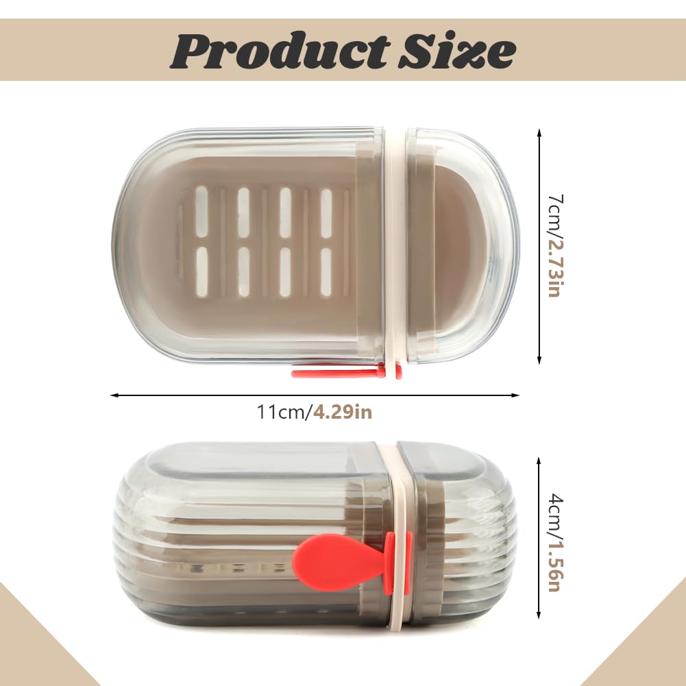 Travel Soap Case With Drain, 2pcs Leakproof Soap Container With Lid, Portable Dish Storage For Bathroom, Shower, Gym, School, Camping, Vacation