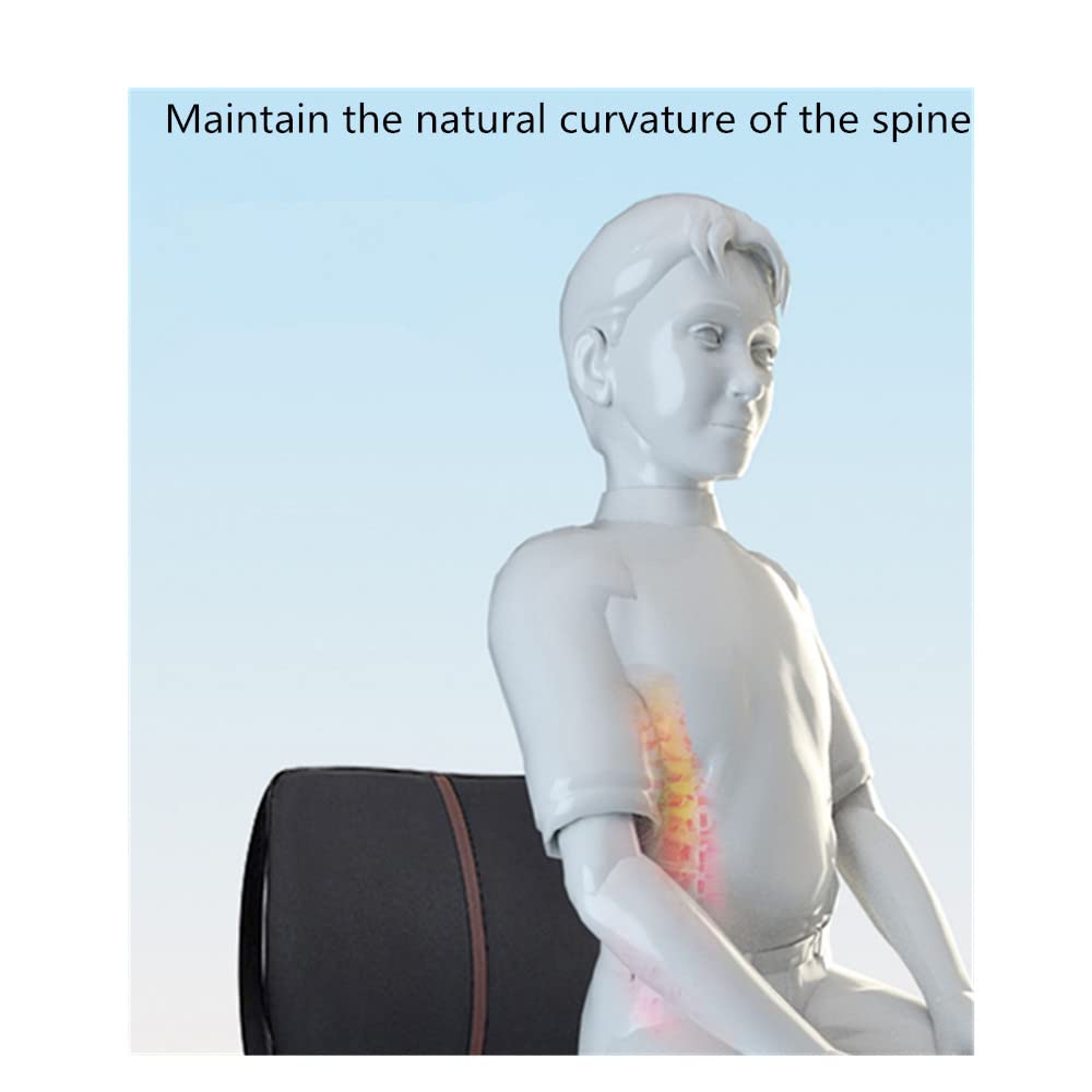 HUARXUNEG Comfortable lumbar support pillow with ergonomic design and memory foam, back support for back pain relief, suitable for office chairs