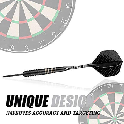 sanfeng Professional 3 Pack 22g, 23g, 24g, 27g Steel Tip Darts Set With Darts Stems Flights + 50pcs Rubber O-Rings + 12pcs Spring Rings + 1pcs Dart Sharpener Tool for Dart Board
