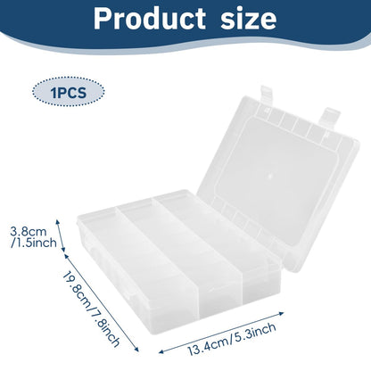 Lotsdonxia Clear Plastic Storage Box, 24 Compartments - Organise Jewellery, Beads, Craft Supplies & Small Items