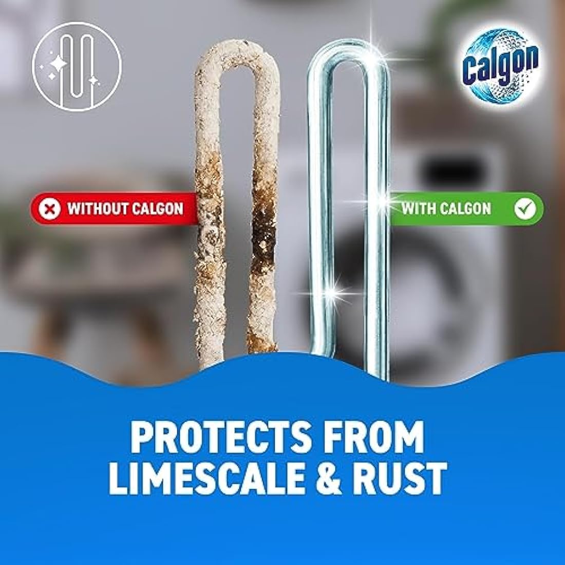 Calgon 4-in-1 Washing Machine Cleaner and Water Softener Tablets, 75 Count , Removes Limescale, Residue, Dirt, Rust & Malodours , Deep Clean , XL Pack Size