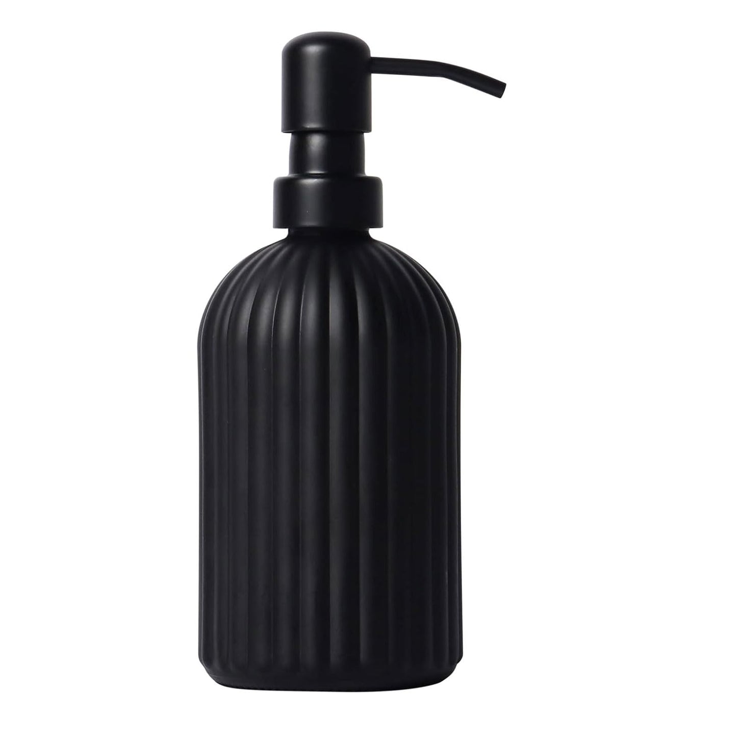 Glass Soap Dispenser, 400ML Shampoo and Conditioner Dispenser, Liquid Hand Soap Dispenser with Black Pump, Refillable Kitchen Bathroom Pump Bottle
