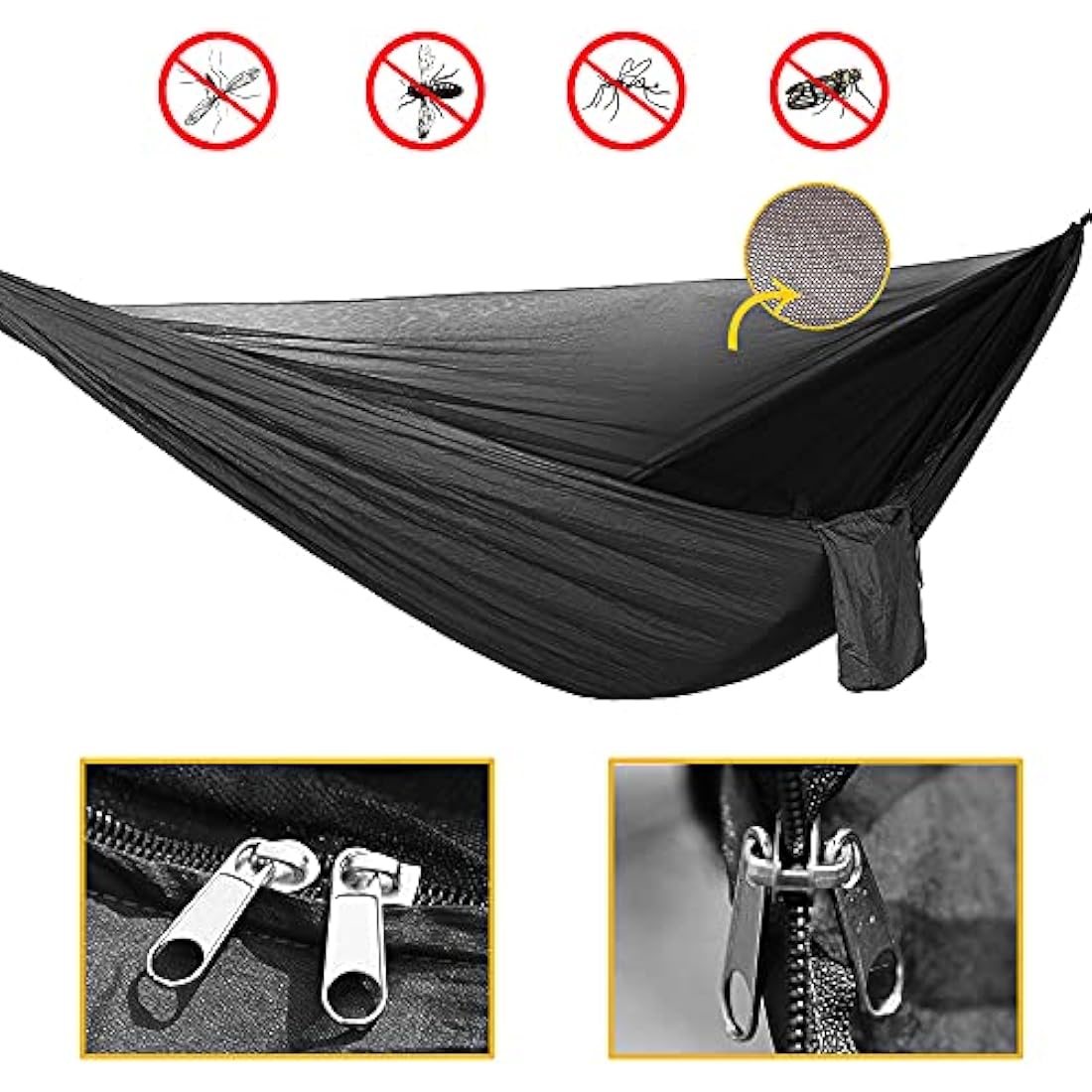 Oversized rain rope tarp and camping hammock with mosquito net, portable single double hammock with tree strap hammock set for camping, backpacking hikes, outdoor backyard