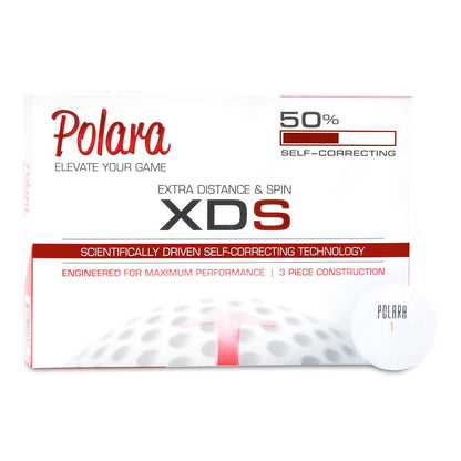 Polara Golf XDS Extra Distance & Spin 3-Piece Golf Balls, Designed to Correct Hooks and Slices, (12 Balls)