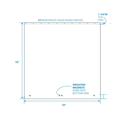 iDesign Waterproof Shower Curtain, Long Shower Curtain Made of Mould-Free PEVA, Stylish and Water Repellent Shower Liner for Bathroom, Clear