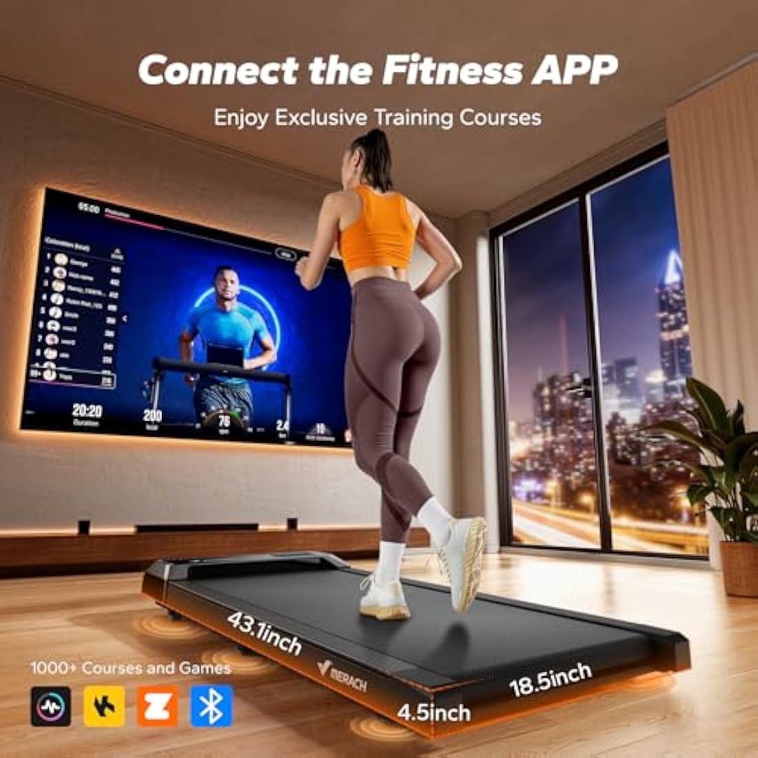 MERACH Walking Pad, Under Desk Treadmill, Portable Mini Treadmills for Home, Seamless One-Piece Molding Design, 265LBS Walkpad with Remote Control, APP, LED Display