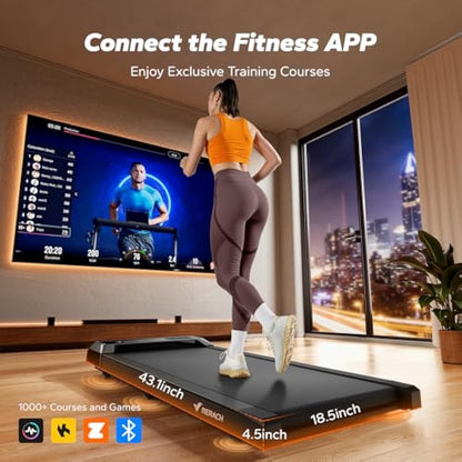 MERACH Walking Pad, Under Desk Treadmill, Portable Mini Treadmills for Home, Seamless One-Piece Molding Design, 265LBS Walkpad with Remote Control, APP, LED Display