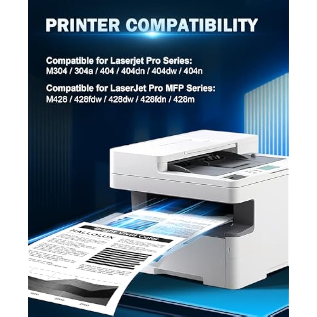 HALLOLUX No Chip 59A CF259A Toner Compatible with 59X CF259X for Laserjet Pro M404dn M404dw MFP M428fdw M428dw M428fdn M428 M428m M304a M4 (1 Black,With Tool)