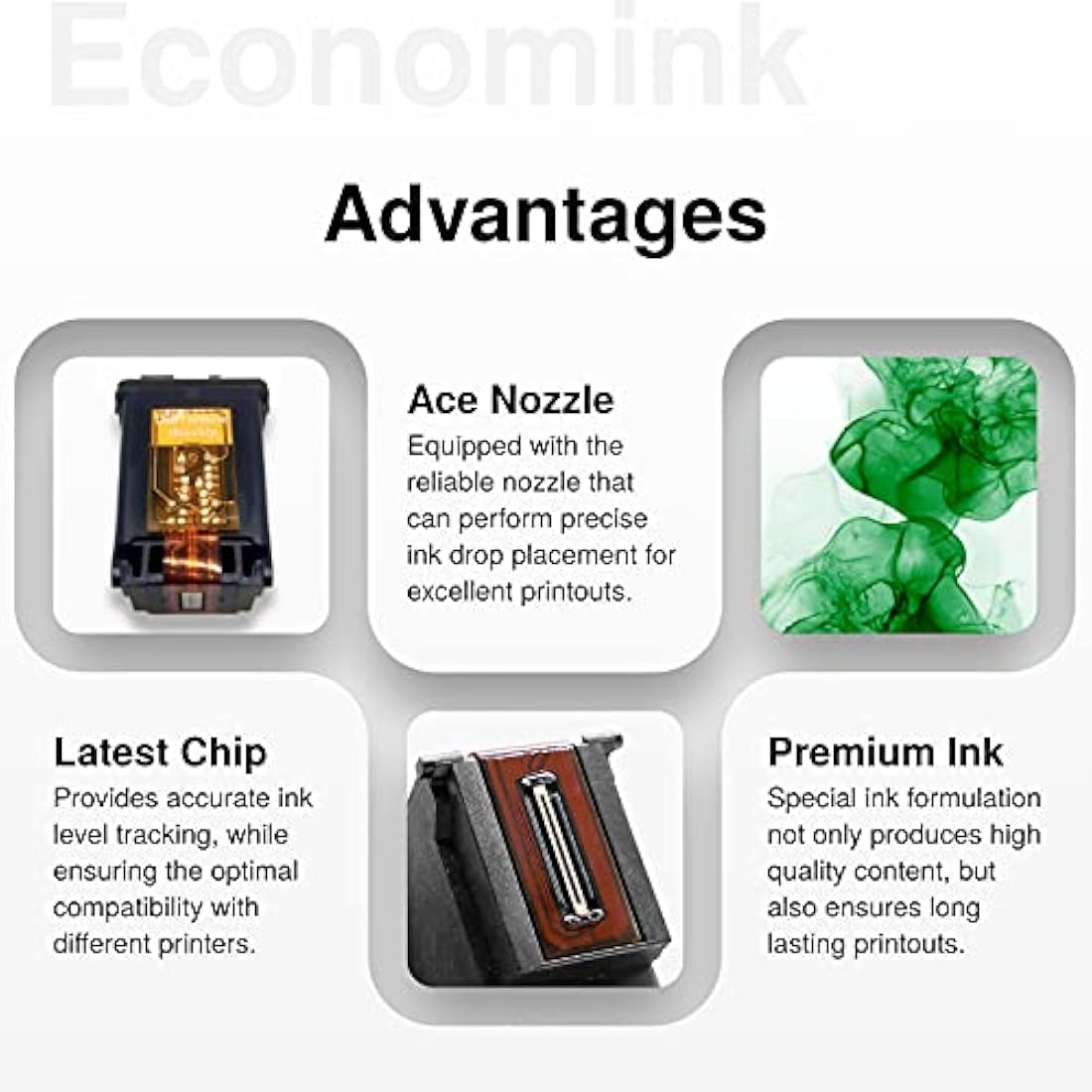 Economink PG-575XL 575 Ink Cartridges XL, Replacement for Canon 575XL Ink Cartridges, Compatible with PIXMA TS3550i TS3551i TR4750i TR4751i Printers (2 Black) Multipack