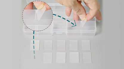 YoiYee 15-Grid Transparent Jewellery Organizers Box with Adjustable Dividers - Small Clear Plastic Storage Boxes for Jewelry, Cosmetics, Crafts