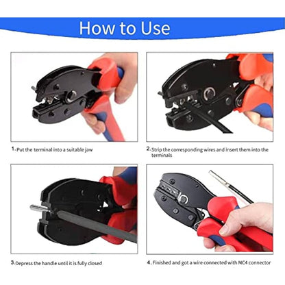 QeeHeng Solar Crimping Tool Kit-Solar Cable Connector,6 Pairs Male/Female Panel Connectors, 1 Crimper Tool,2pcs Spanner Wrench,37pcs Solar Panel Wiring Kits