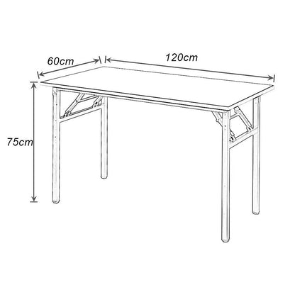 sogesfurniture Folding Table Office Study Writing Desk Computer PC Laptop Table Workstation Dining Gaming Table, No Install Needed, 100x60x75cm