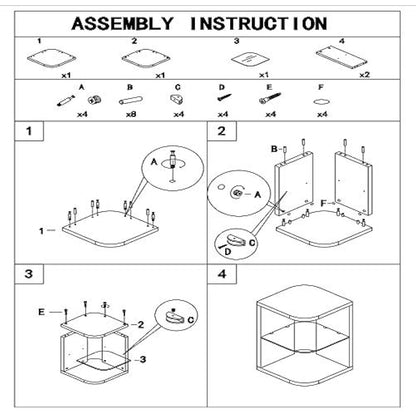GOLDFAN Glass Wood Side Table End Table Small Coffee Table Lamp Sofa Bedside Table with Storage for Living Room/Bed Room, Oak Finish