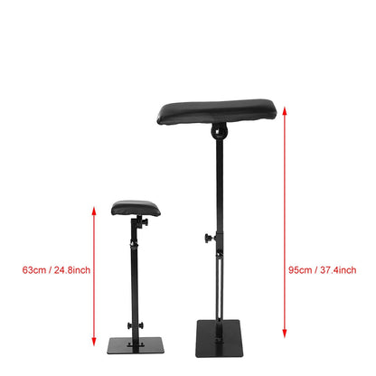Tattoo Armrest / Leg Rest - Tattoo Arm Rest Adjustable Height 63-95 cm, >180° Angle Adjustment, Soft Padding, Sturdy Metal Frame