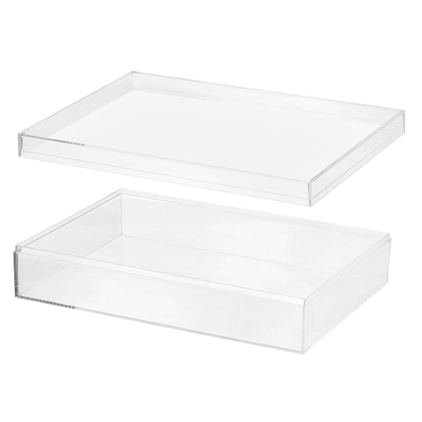 PATIKIL Acrylic Box with Lid 10.24" x 7.09" x 2.36", Clear Acrylic Display Boxes Plastic Square Cube Containers Storage Organizer for Candy Tiny
