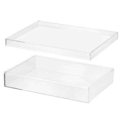 PATIKIL Acrylic Box with Lid 10.24" x 7.09" x 2.36", Clear Acrylic Display Boxes Plastic Square Cube Containers Storage Organizer for Candy Tiny
