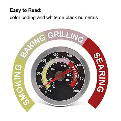 LOKHING 01T08 DIA 6 Centimeters Stainless Steel Smoker Grill BBQ Temperature Gauge Oven BBQ Thermometer Gauge