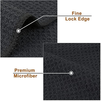 VIVOTE 6 Pack Microfibre Drying Towels Waffle Weave Cleaning Towels Super Absorbent Tea Towels 40 cm X 56 cm, White+ Navy Blue+grey