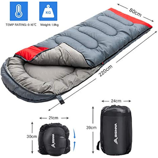 BISINNA Sleeping Bag with Pillow - 4 Season Lightweight Waterproof Warm Sleeping Bag with a compression sack for Adults, Women, Men's Outdoors Camping, Hiking, Backpacking