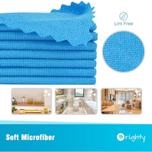 Orighty Cleaning Cloths, Shop Towels 200 Pack, Shop Rags Reusable, Microfiber Cleaning Rags Bulk for Cars, Multi-Purpose Lint Free Towels for Automotive, Mechanic, Kitchen, 29.2 x 29.2cm, Blue