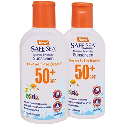 Safe Sea Anti-jellyfish Sting Protective Lotion for Kids - SPF50+ - Jellyfish & Sea Lice Prevention Sunscreen (Kids2pack)