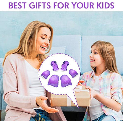 RUNDONG Kids/Youth Knee Pads Elbow Pads Wrist Guards 3 in 1 Protective Gear Set for Child Roller Skates, Cycling, Inline Skating, Scooter Skateboard, BMX Bike, Riding, and Multiple Outdoor Sports