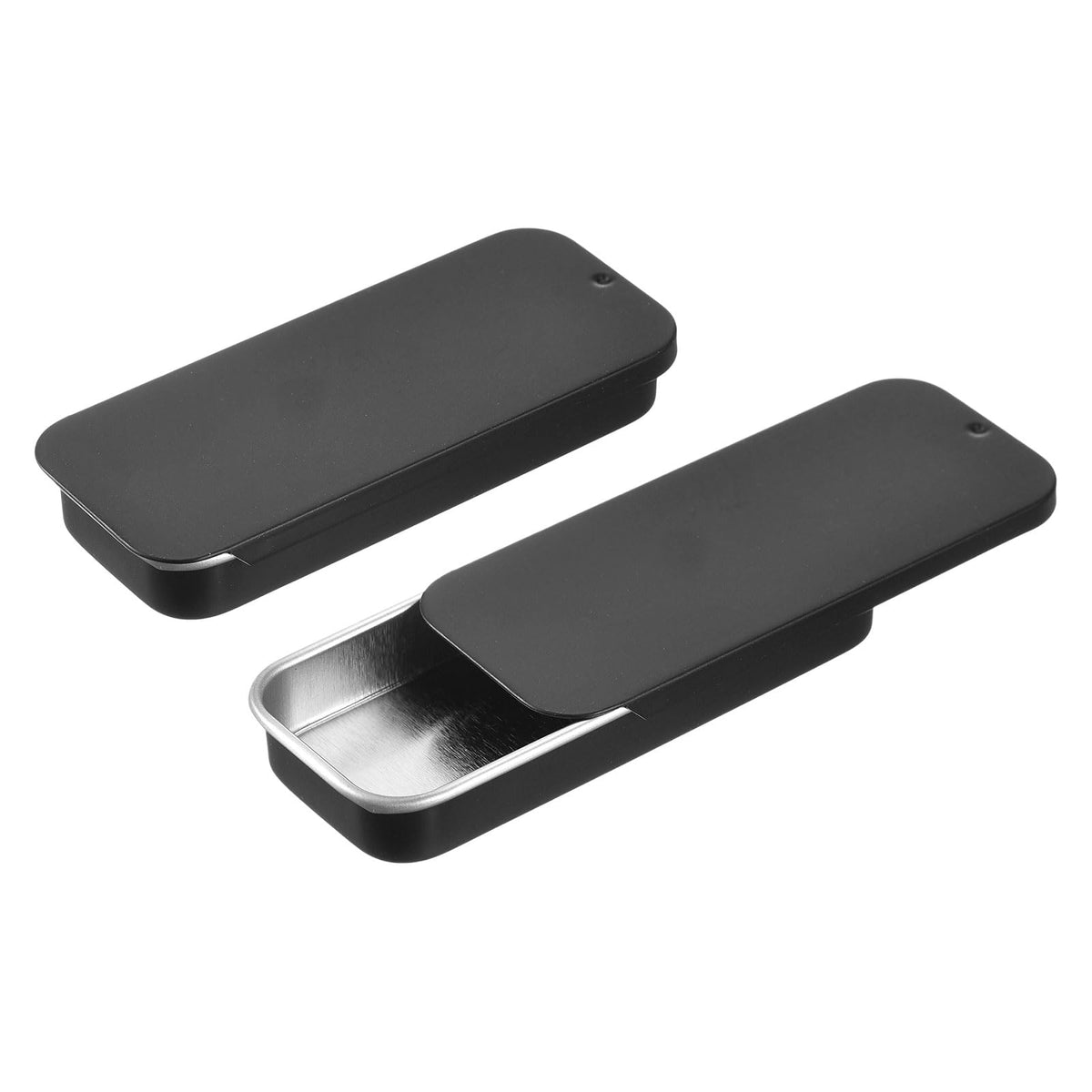 sourcing map 10 Pcs Metal Tin Box Container, 3.1x1.3x0.4 Inch Slide Top Tin Containers Empty Rectangular Storage Box Portable Mini Tin Case for Candy