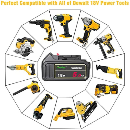 Waitley 18V 5.0A DCB184 Replacement Battery Compatible with Dewalt 18V Series Cordless Power Tools…