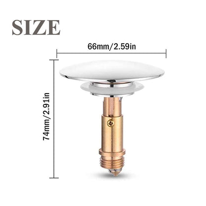 Pop Up Click Clack Sprung Plug Stopper,Bathroom Basin Sink Drain Plug Stopper,Waste Push Button Brass Slotted Plug for Washbasin Bathroom 1pcs