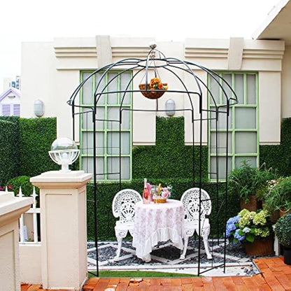 SCENDOR 4-Sided Garden Arbours Birdcage Shape Metal Gazebo Pergola Pavilion 106.7"L x 81.5"H x 81.5"W, Garden Rose Pavilion Arch for Backyard, Lawn, Wedding Decorations Ceremony