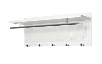 HAKU wardrobe, chrome, white, metal - Dim.: W 75 x D 26 x H 30 cm, Style: Modern