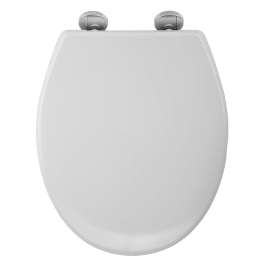 Croydex Constance Flexi-Fix White Soft Close Toilet Seat with Quick Release Button, Anti-Bacterial Treated Thermoset Plastic, Heavy Duty, Adjustable