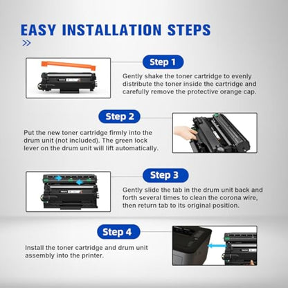 Q-image TN2510 TN 2510 Toner Cartridge Compatible for Brother TN-2510 for Brother DCP-L2620DW DCP-L2627DW DCP-L2660DW HL-L2400DW HL-L2400DWE HL-L2445DW HL-L2447DW MFC-L2800DW MFC-L2835DW(2 Black)