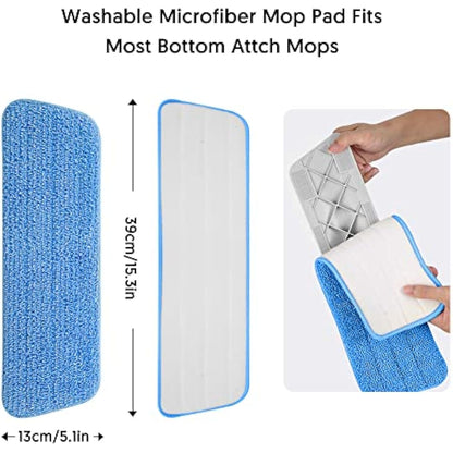 Mop Pads, ILAVCOOL 6 PCS Microfiber Mop Cleaning Pads Replacement Mop Pads Suitable for Wet and Dry Mops and All Spray Mops & Reveal Mops Washable