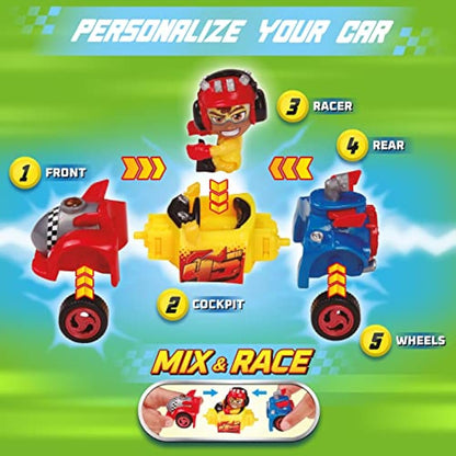 T-RACERS Glow Race Series – Collectible surprise car and driver. Car can be taken apart piece by piece, and parts are interchangeable
