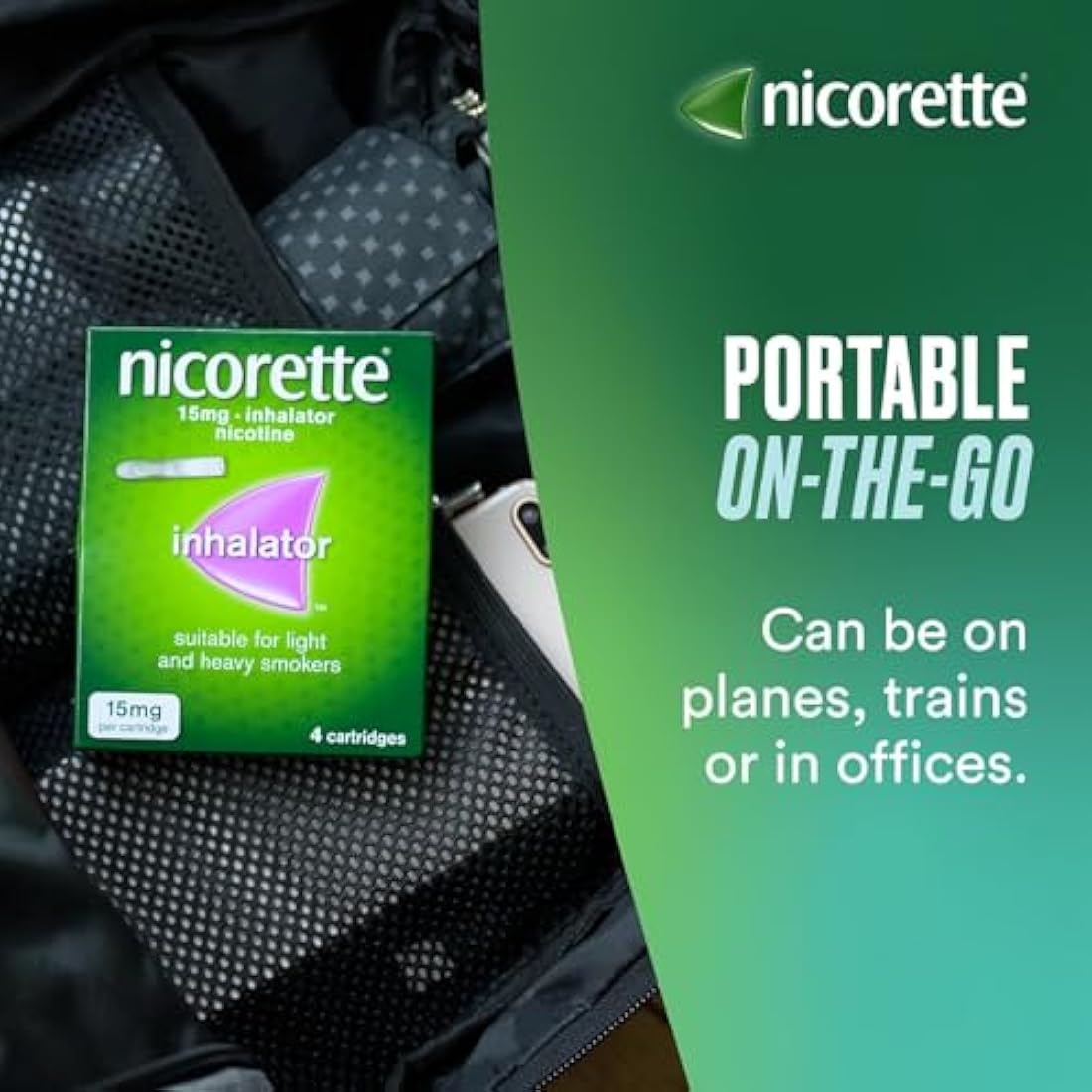 Nicorette 15mg Inhalator (36 Cartridges), Discreet & Convenient Nicotine Inhaler for Quitting Smoking with replaceable cartridges, Quit Smoking Aid or Vaping Cessation Aid